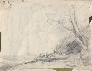 Paysage avec un arbre penché